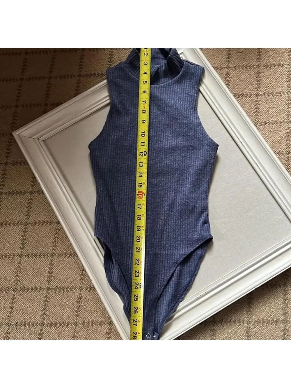 Forever 21 medium blue/gray mock neck sleeveless bodysuit w stretch NWOT S